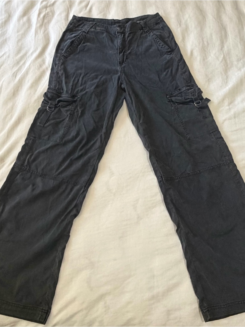 American Eagle Outfitters Black Wide-Leg Cargo Pants